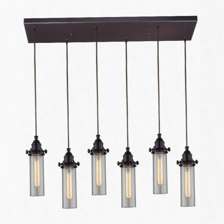 66326/6rc Fulton 6 Light Pendant In Oil Rubbed