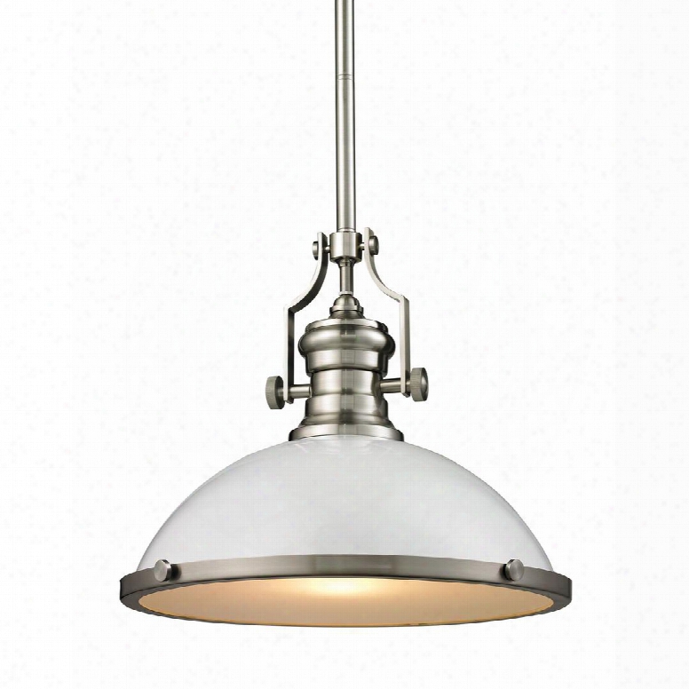 66526-1 Chadwick 1 Light Pendant In Gloss White/satin