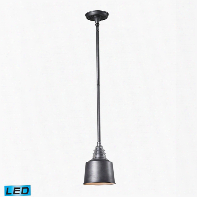 66828-1-led Insulator Glass 1 Light Pendant In Weathered  Zinc -