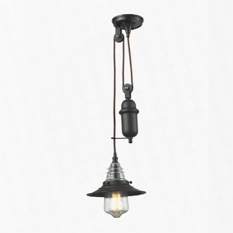 66843-1 Insulato Glass 1 Light Pendant In Oil Rubbed