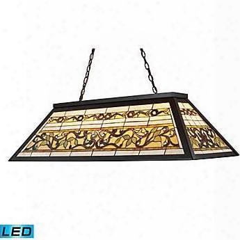 70023-4-led Tiffany Game Room-lighting 4-light Billiard/island Light In Tiffany Bronze Metal -