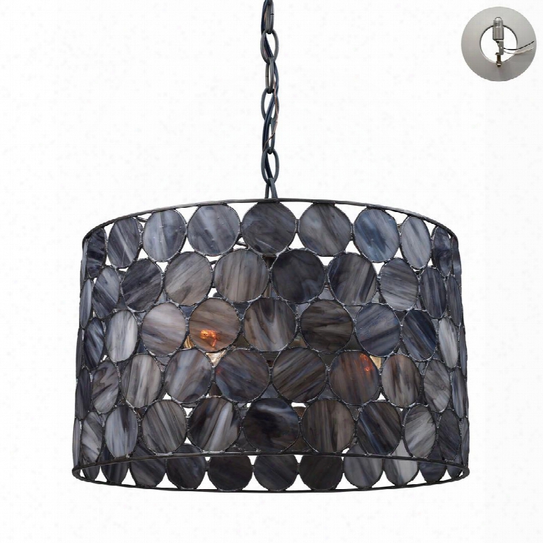 72003-3-la Cirque 3-light Pendant In Matte Black With Adapter