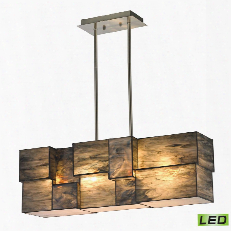 72073-4-led Cubist Collection 4 Light Chandelier In Brushed Nickel -