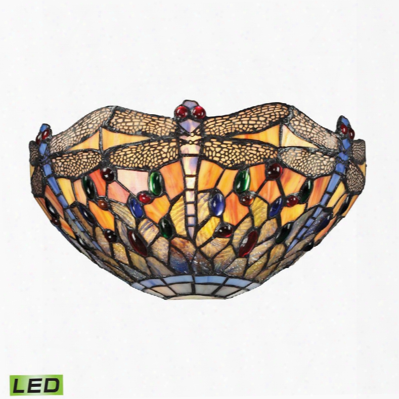 72077-1-led Dragonfly Collection 1 Light Sconce In Dark Bronze -