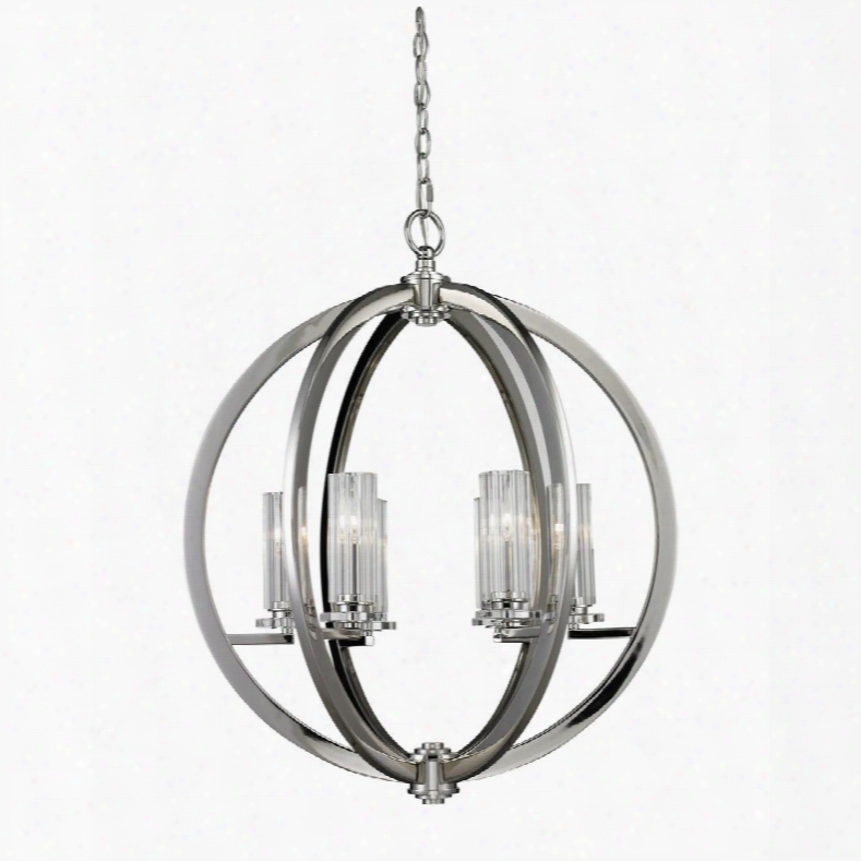 83001/6 6light Crystal Pendant In Nickel