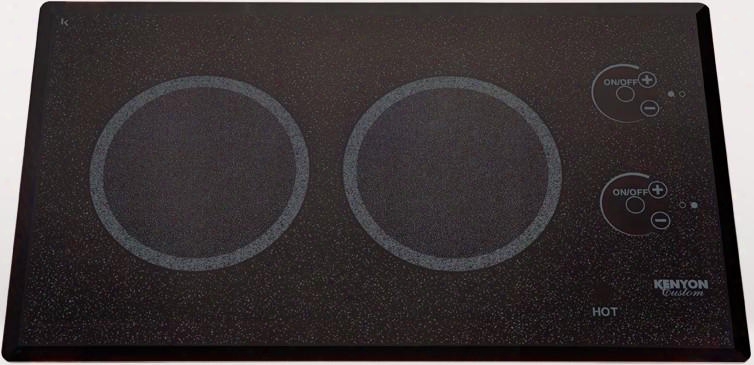 B41576l 24" Lite-touch Q Series 240 Volt Landscape Electric Cooktop With 2 Elements Ceramic Glass Smooth Surface Beveled-edge Glass Auto Shut Off "on" And