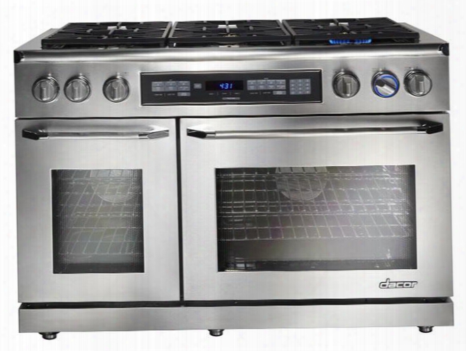 Er48dclp Liquid Propane 48" Dual Fuel Range With 4.6 Cu. Ft. Primary Oven Capacity Perma-flame Technology 6 Sealed Burners Tiltvue Control Panel And