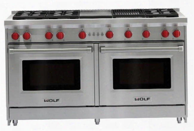 Gr606cg-lp 60" Gas Range With 8.8 Cu. Ft. Total Capacity Liquid Propane Fueled 6 Dual-stacked Sealed Burners Infrared Charbroiler And Griddle Infrared