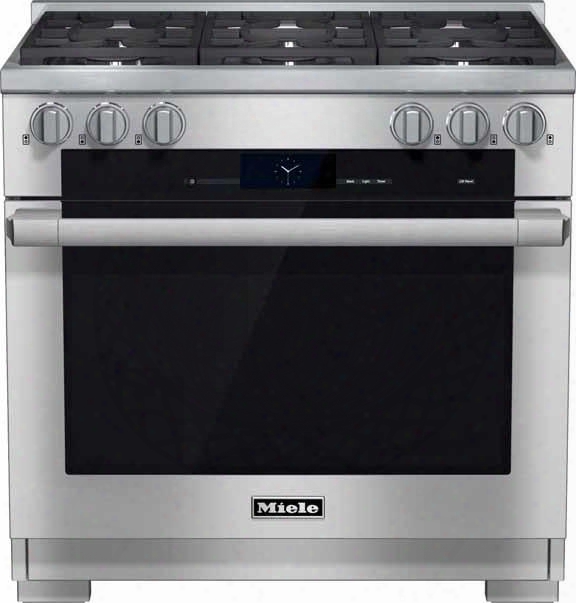 Hr1934dflp 36" Pro-style Dual Fuel Liquid Propane Range With 5.8 Cu. Ft. 6 Sealed M Pro Dual Stacked Burners Twinpower Convection Fan Oven Self-clean 21