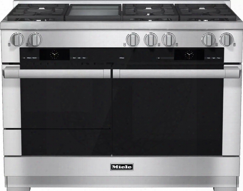 Hr1956dfgdlp 48" Pro-style Dual Fuel Liquid Propane Range Wtih 6 Sealed M Pro Dual Stacked Burners M Pro Griddle Twinpower Convection Fan Oven Self-clean