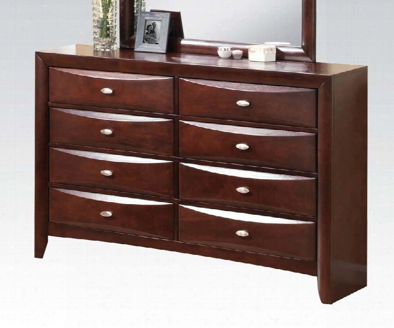 Ireland Collection 21455 59" Dresser With 8 Drawers Center Metal Drawer Glide Beveled Drawer Fronts Metal Hardware Rubberwood And Tropical Wood In Espress