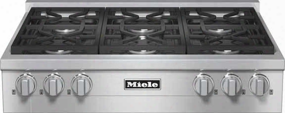 Kmr1134g 36" Natural Gas Rangetop With 6 Sealed M Pro Dual Stacked Burners Dishwasher-safe Grates Automatic Re-ignition Clean Touch Steel Front And Backlit