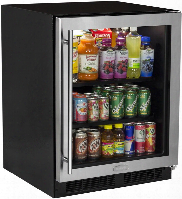 Ma24bcg1rs Ss Frame Glass Door 24" Low Profile Ada Heigh Beverage Center With Dynamic Cooling Technology Close Door Assist System White Led Lighting