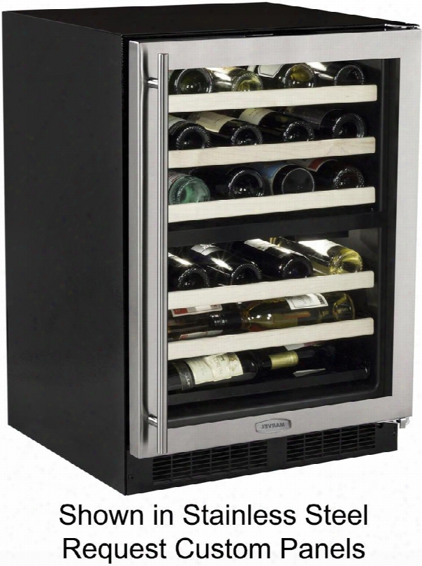 Ml24wdf3rp Overlay Frame 24" Dual Zone Wine Cellar With Dynamic Cooling Technology 40 Bottles Capacity Glide-out Racks Integrated Controls And White Led