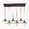 10332/6RC Hammered Glass Collection 6 Light chandelier in Oil Rubbed