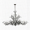 11777/8+4 Crystal Branches 12 Light Chandelier in Burnt