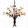 7959/8+4 12 Light Chandelier in Aged Bronze and Hand Blown Tulip