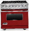 Professional 7 Series VDR7366BAR 36" W. Sealed Burner Dual Fuel Natural Gas Range with 6 Burners ViChrome Griddle and SureSpark Ignition System in Apple