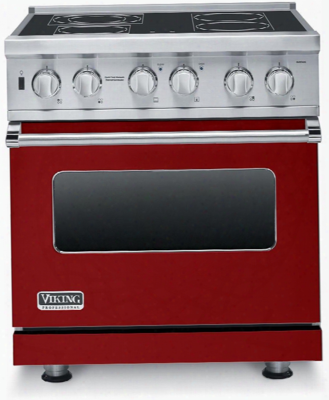Professional 5 Series Vec5304bar 30" Electric Range With Vari-speed Dual Flow Convection Gourmet-glo Infrared Boiler Concealed Bake Easy-to Clean In Apple