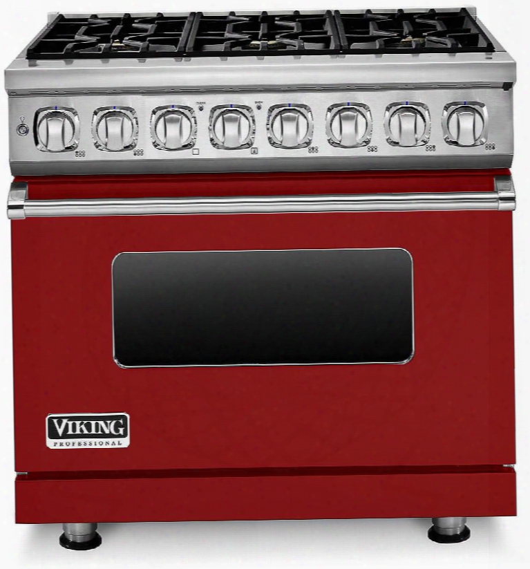 Professional 7 Series Vdr7366bar 36" W. Sealed Burner Dual Fuel Natural Gas Range With 6 Burners Vichrome Griddle And Surespark Ignition System In Apple