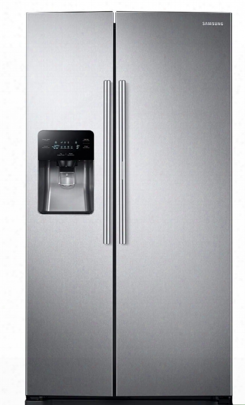 Rh25h5611sr 36" Side By Side Food Showcase Refrigerator With 24.5 Cu. Ft. Metal Cooling Wni Cooling Plus External Water And Ice Maker Led Lighting And