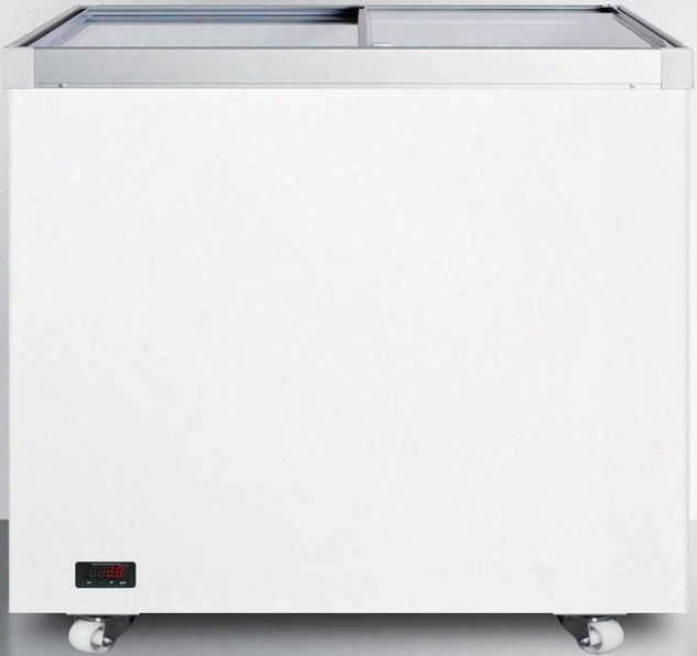 Scf942dt 36" Commercial Storage Freezer With Sliding Glass Top Digital Thermostat Manual Defrost Factory Installed Lok Fan-cooled Compressor And