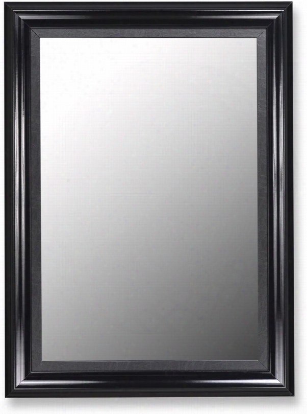 208608 Cameo 33" X 69" Grande Beveled Mirror In Glossy Black With Black Executive