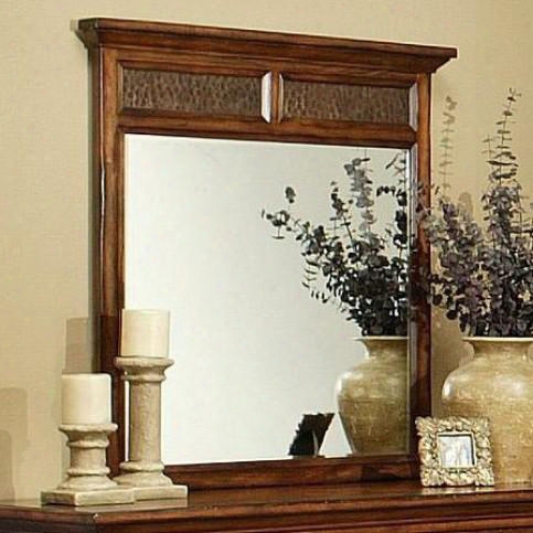 21070 1marissa County Beveled Mirror With Solid Cherry Wood Frame In Cumin Spice