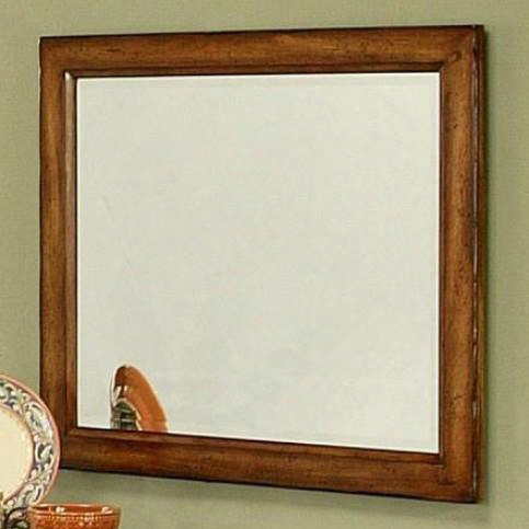 212701 Marissa Beveled Mirror With Solid Cherry Wood Frame In A Cumin Spice