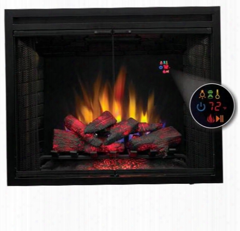 39eb500grs 39" Led Builders Electric Firebox With Swinging Doors On-screen Digital Display Remote Control And Flame Settings In