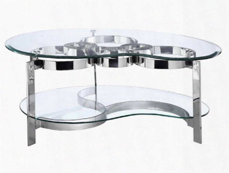 410-019 Mercury Freeform Cocktail Table With Shaped Beveled Tempered Glass Rise Above In Stainless