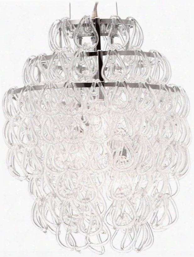 50030 18" Cascade Ceiling Lamp With Crystallized Loops And Chrome