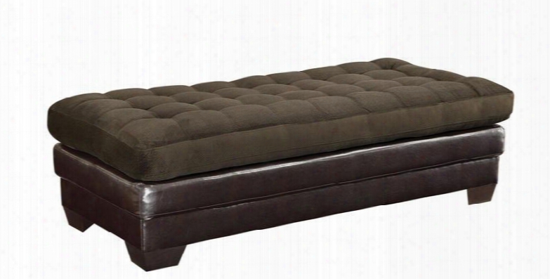 503879 Janie Sectional Ottoman With Fiber-filled Seat Cushion Matching Vinyl Button Tufting And Chenille Fabric In