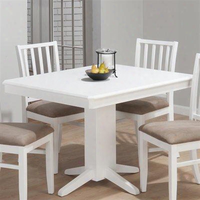 625-44 Aspen Dining Table With Pedestal Base Beveled Wood Top And Solid Wood Construction In