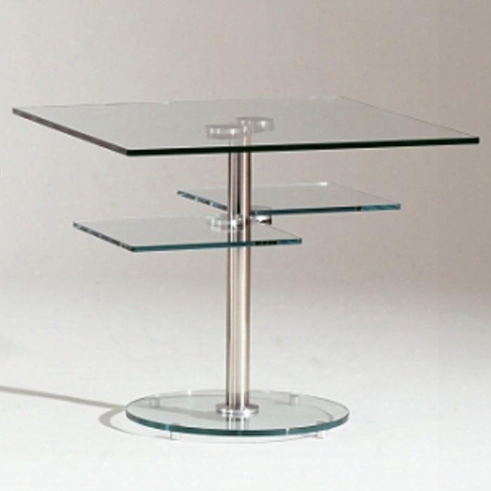 8130-lt Square Lamp Table Clear