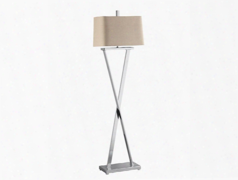 90006 Max Polished Nickel Floor Lamp With "x" Shaped