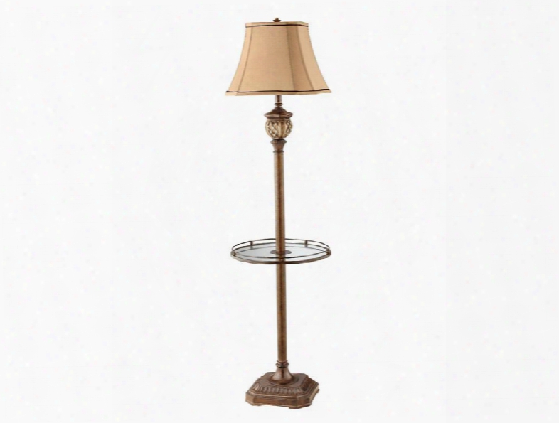 90013 Kirna Resin Floorr Lamp In Gold And Bronze