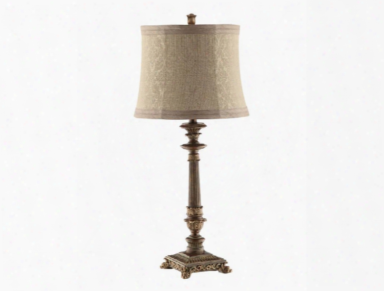 90020 Lilian Candelstick Table Lamp With Round Patterned