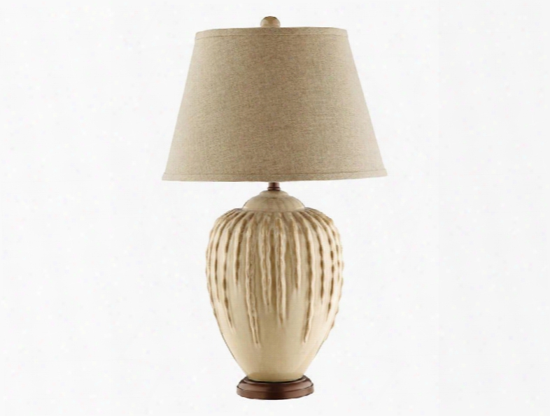 900311 Trina Ceramic Table Lamp With Round Fabric