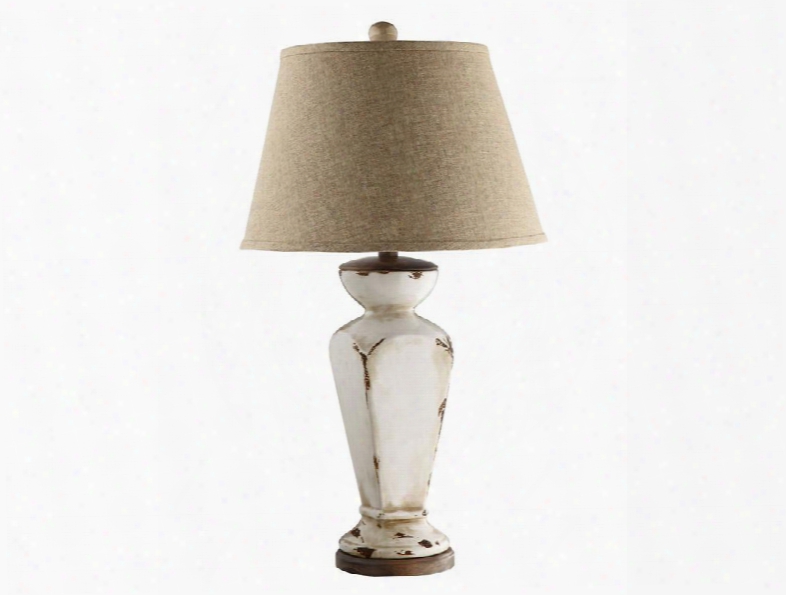 90032 Cadence Ceramic Lamp With Round Fabric Shade In