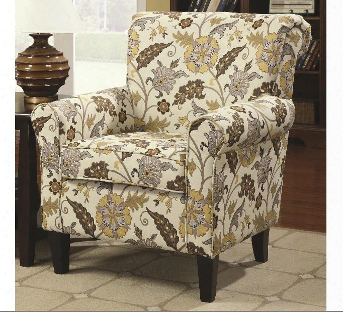 902082 Accent Seating Smooth And Simple Retro Styled Accent Chair With Decorative Rolled