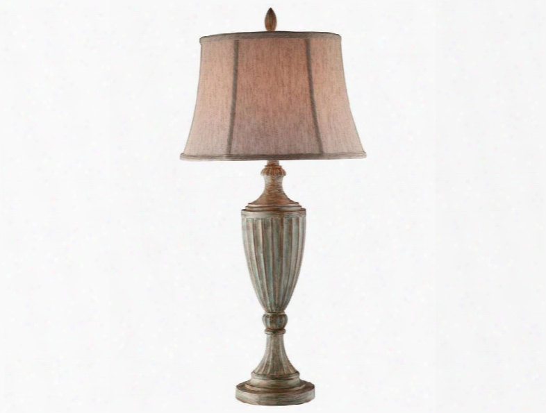 99571 Hardwick Resin Table Lamp With An Ecru Silk