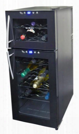 Aw210ed Newair 21 Bottles Thermoelectric Wine Cooler With Digital Temperatrue Readout Interior Led Lights And Removable Wine Racks In