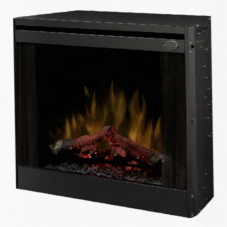 Bfsl33 33" Built-in Slim Line Electric Firebox With Led Fire Effects Supplemental Heat And Logs With Glowing