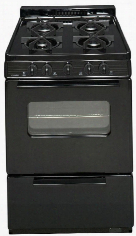 Bjk5x0bp Black Ada Copmliant 24" Cordless Battery Spark Gas Range With 3 Cu. Ft. Capacity Four Sealed Burners Cast-iron Grates Windowed Oven Door And 1.5