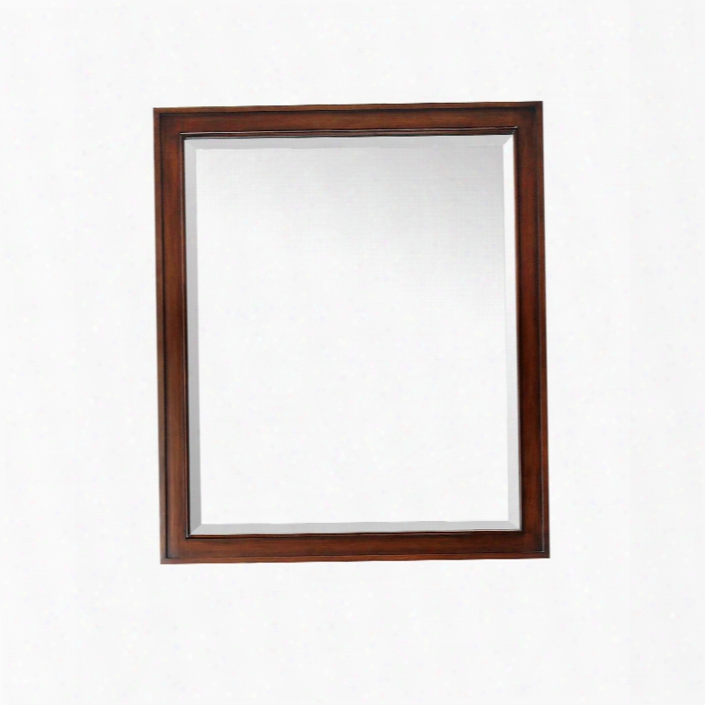 Brentwood Brentwood-m30-nw 30" Mirror With Beveled Glass Molding Details And Made With Solid Poplar Wood In New Walnut