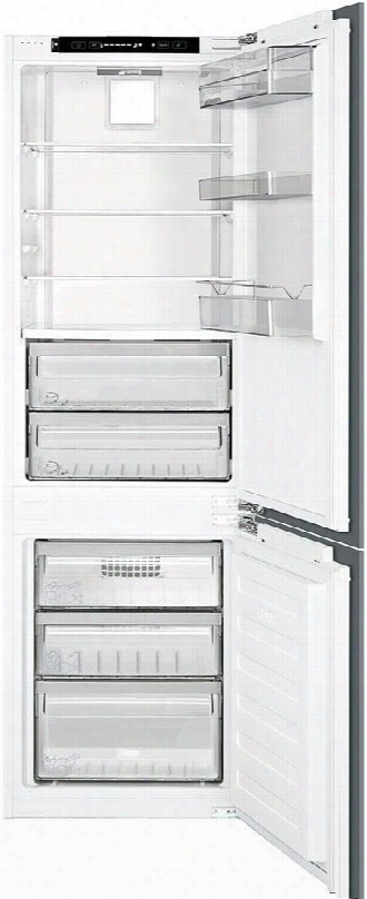 Cb300u 24" Energy Star Fully Integrated Bottom Freezer Refrigerator In 8.4 Cu. Ft. Capacity Glass Shelves Led Lighting Bio Fresh Comparment And Electronic