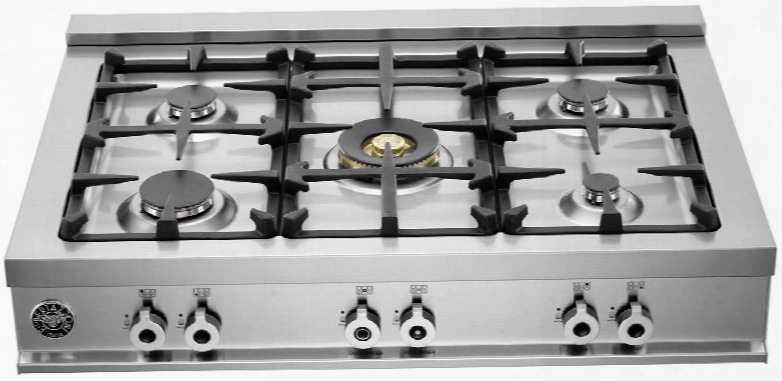 Cb36500xlp 36" Pro-style Gas Rangetop With 5 Sealed Burners 18 000 Btu Brass Power Burner Continuous Grates Electronic Ignition And Island Trim Liquid