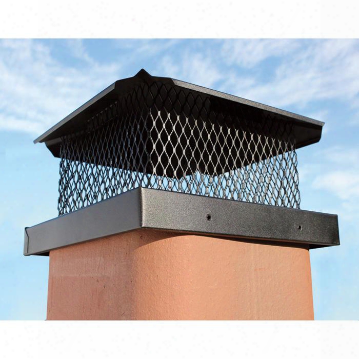 Cc1313 Steel Chimney Cap With Bolt-down Top Fully Assembled And Durable All-welded Steel Construction And Black Satin-coat