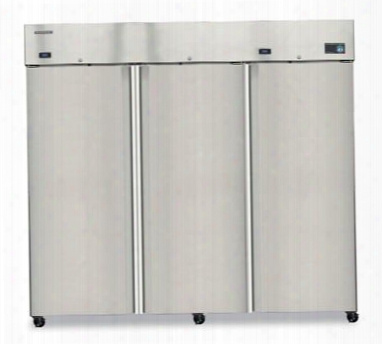 Commercial Series Cf3b-fs 83" Three Section Freezer With 74.3 Cu. Ft. Capacity Spring Assisted Self Closing Lockable Doors And Temperature Alarms With Led